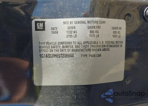 2009 Chevrolet Cobalt Ls from USA, damaged, VIN 1G1AS58H697206944